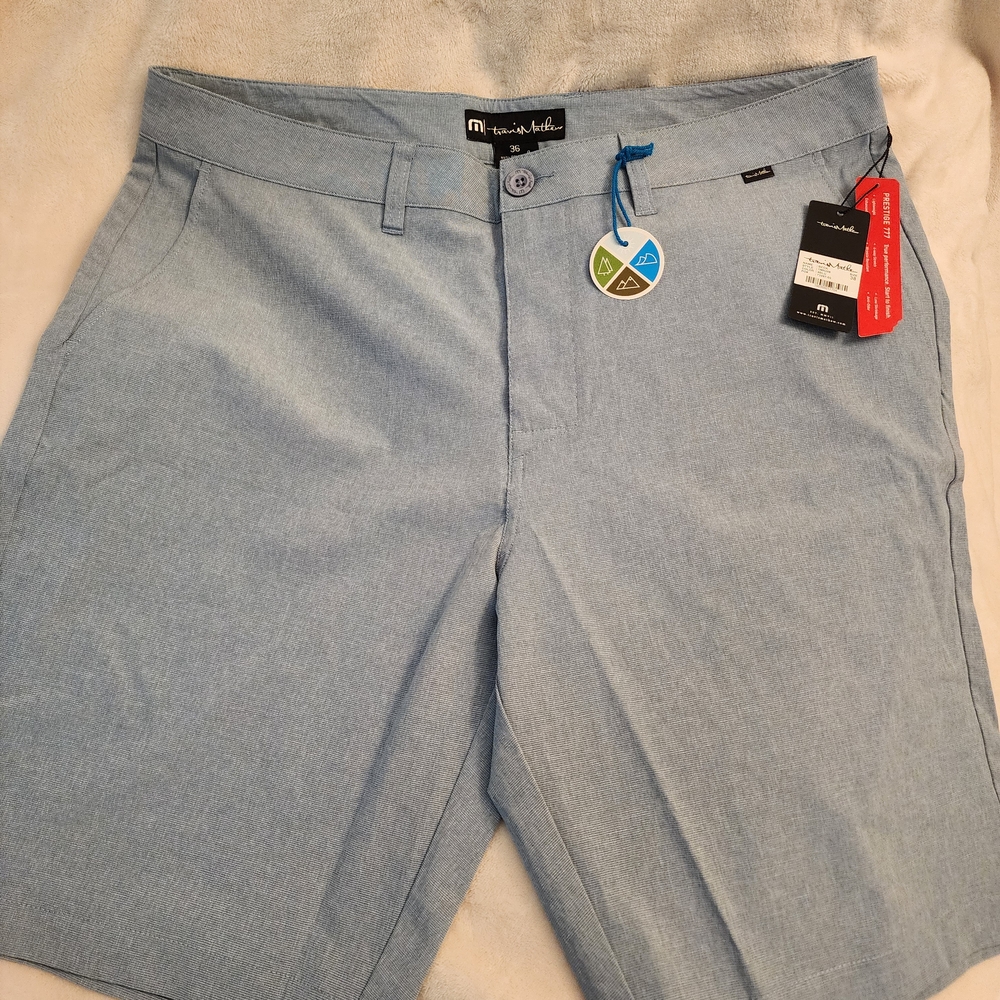 SOLD -Travis Mathew Light Blue Flat Front Shorts